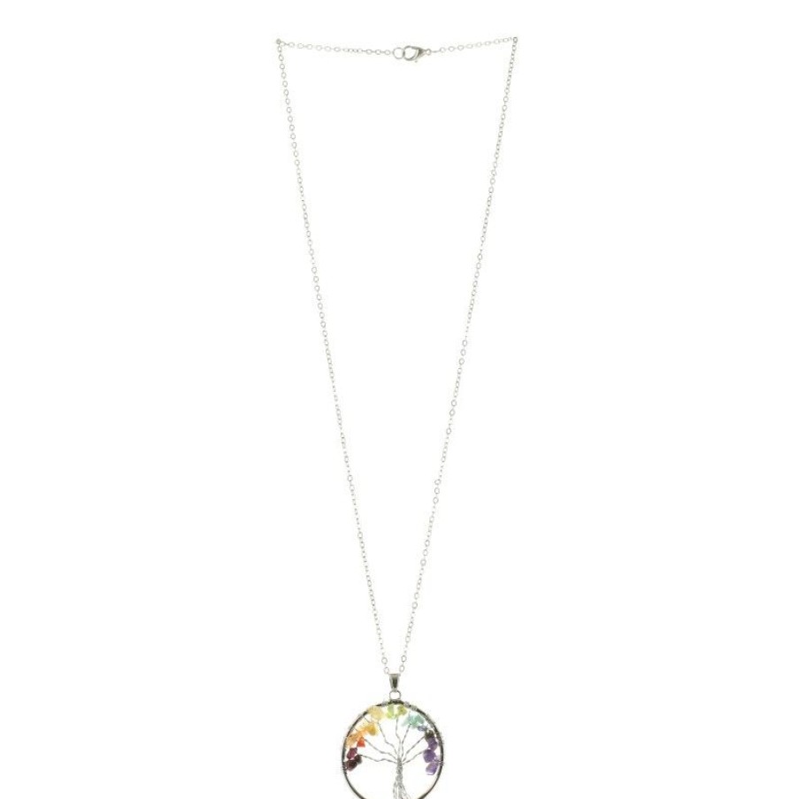 Palais du Rosaire Collier Fantaisie | Collier Arbre De Vie En Pierres Colorees Avec Sa Boite