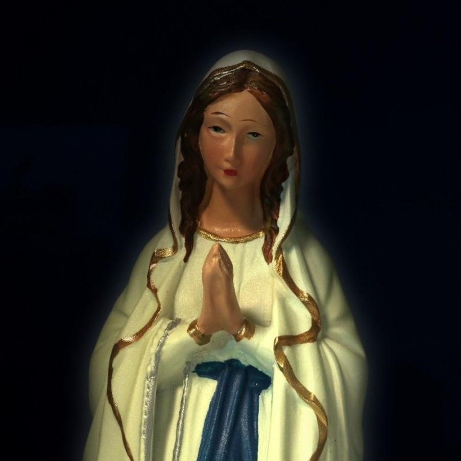 Palais du Rosaire Statue Lumineuse | Statue Lumineuse De Notre-Dame De Lourdes En Resine De 25 Cm