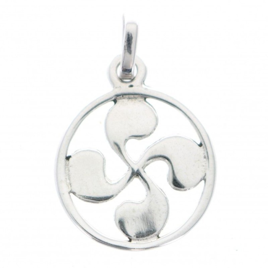 Palais du Rosaire Medaille Et Croix Argent | Pendentif Croix Basque En Argent 20Mm