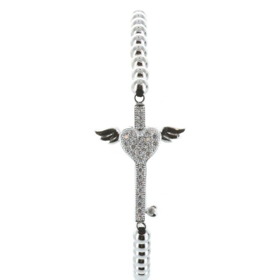 Palais du Rosaire Bracelet Fantaisie | Bracelet Religieux Avec Un Coeur Aile En Zirconium