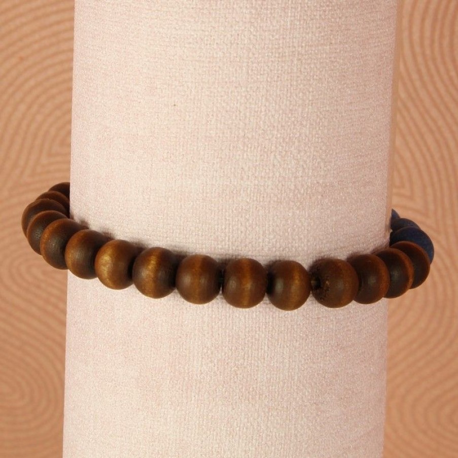 Palais du Rosaire Bracelet Fantaisie | Bracelet Elastique Perles Bois Et Pierres Naturelles