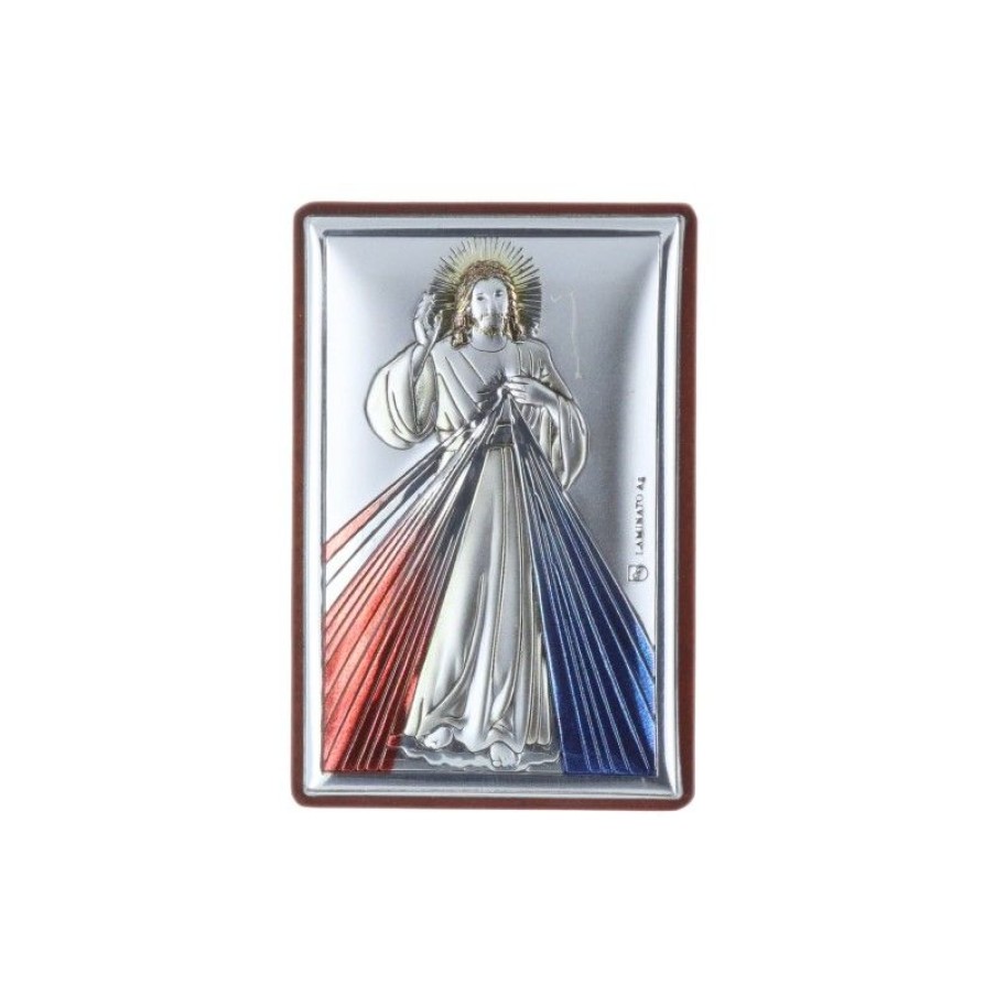 Palais du Rosaire Cadre Religieux | Cadre Religieux Jesus Misericordieux Argente 4 X 6 Cm