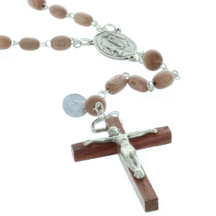 Palais du Rosaire Chapelet Bois | Chapelet De Lourdes En Bois De Rose, Chaine Plaque Argent Et Coeur Apparition