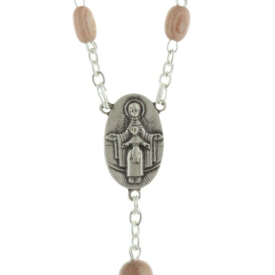 Palais du Rosaire Chapelet Bois | Chapelet De Lourdes En Bois De Rose, Chaine Plaque Argent Et Coeur Apparition