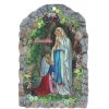 Palais du Rosaire Cadre Religieux | Cadre Religieux En Bois Vierge Marie, Grotte De Lourdes Et Dizainier A La Rose 7,5 X 11 Cm