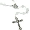 Palais du Rosaire Chapelet Argent | Chapelet De Lourdes En Argent Avec Des Grains En Verre Craquele