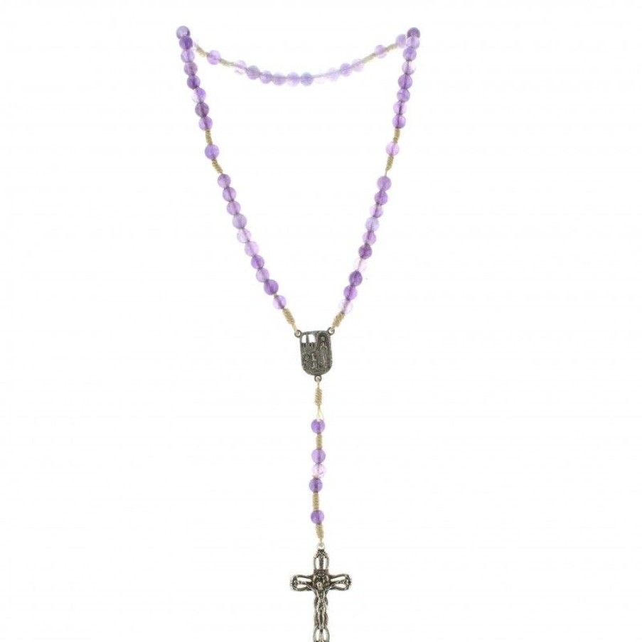 Palais du Rosaire Chapelet Pierre | Chapelet De Lourdes En Pierres De Quartz