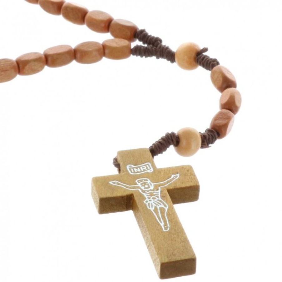 Palais du Rosaire Chapelet Bois | Chapelet Corde Grains Carres En Bois