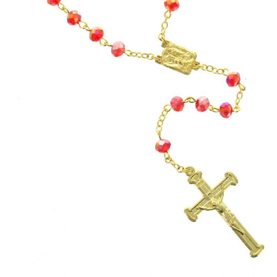 Palais du Rosaire Chapelet Cristal | Chapelet Dore Avec Grains En Cristal