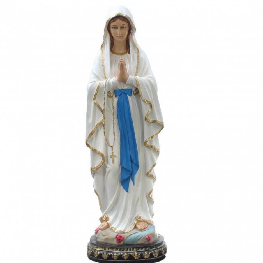 Palais du Rosaire Statue De Notre Dame De Lourdes | Statue Notre Dame De Lourdes En Resine Coloree 120Cm