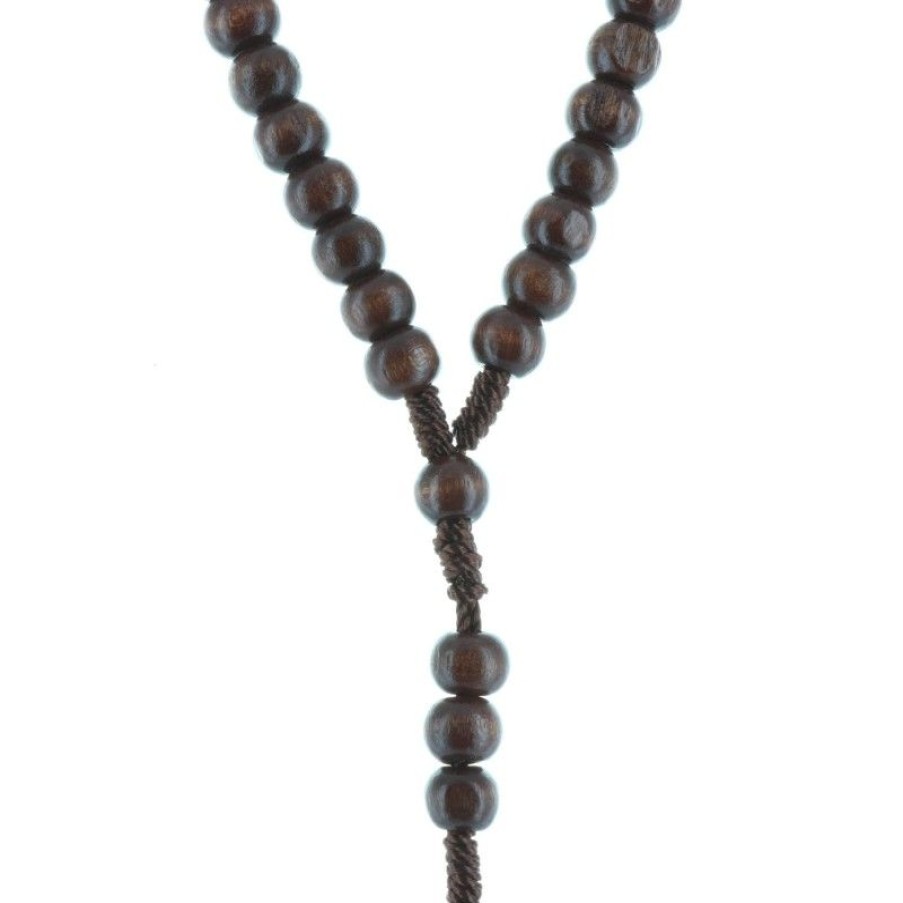 Palais du Rosaire Chapelet Bois | Chapelet De Lourdes En Corde Grains Bois Fonce