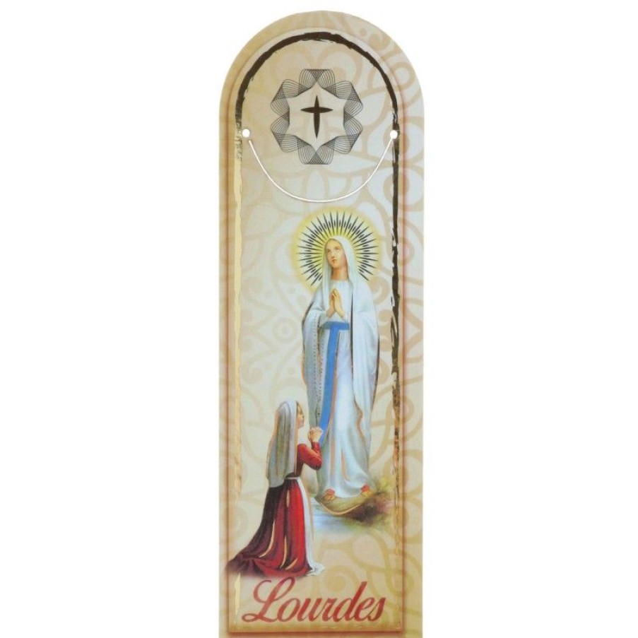 Palais du Rosaire Marque&Page | Marque Page De Lourdes En Cuir Et Image De L'Apparition De Lourdes