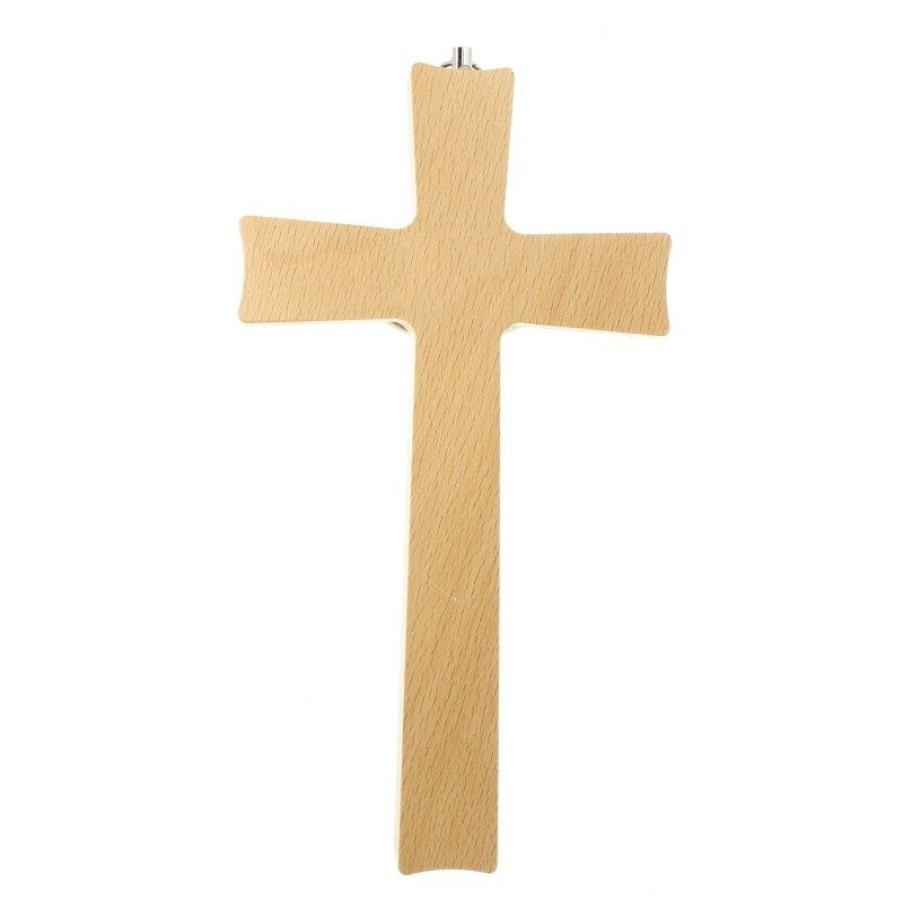 Palais du Rosaire Crucifix Bois | Croix En Bois D'Olivier Avec Christ Argente 19Cm