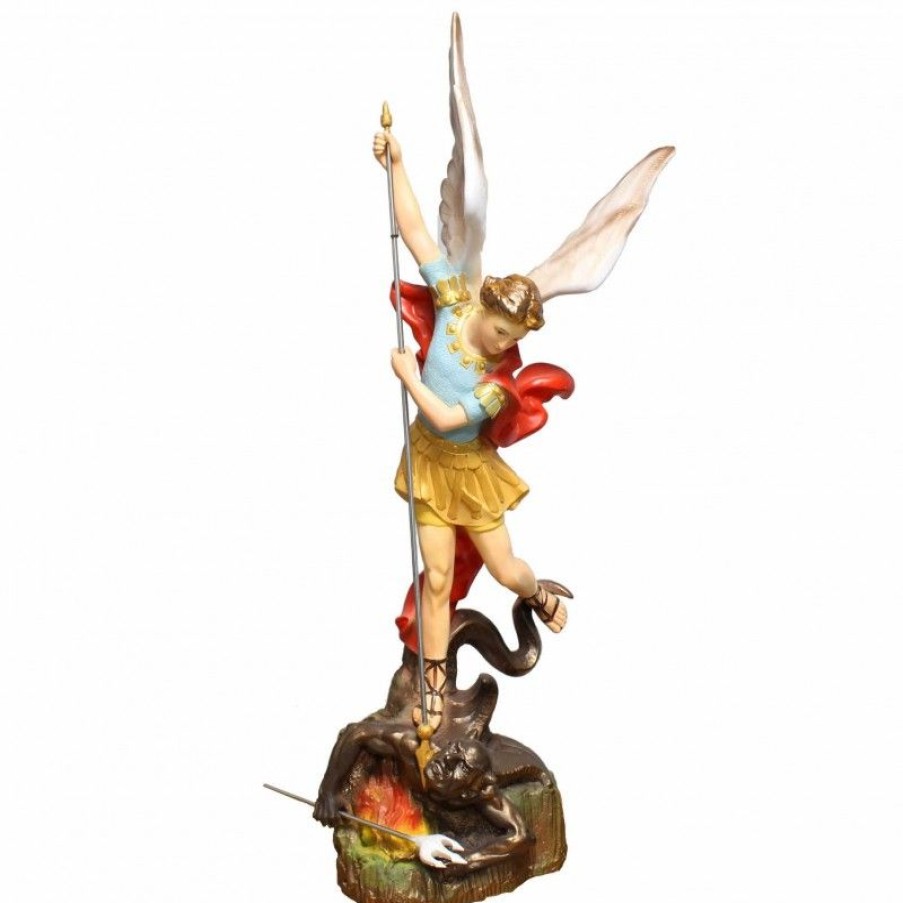 Palais du Rosaire Statue De Saint Michel | Statue De Saint Michel Grande Taille En Resine 80Cm