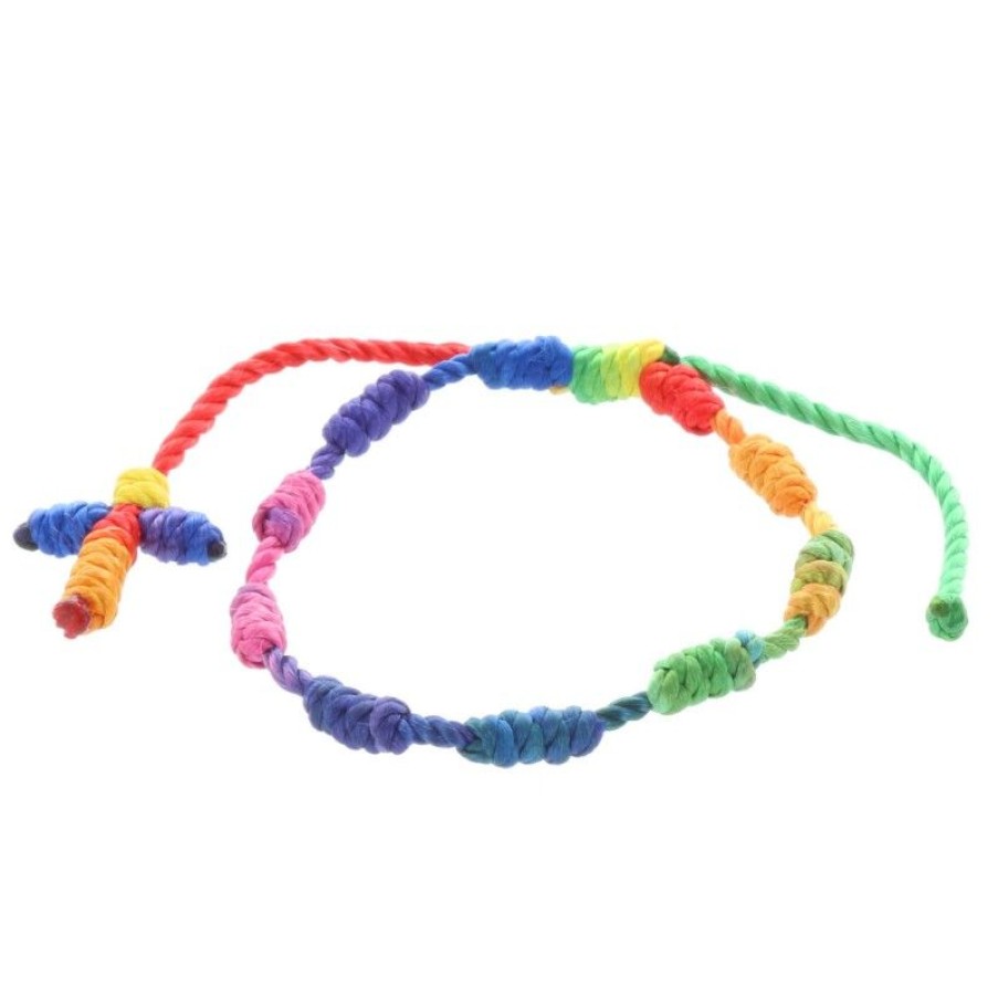 Palais du Rosaire Bracelet Dizainier | Bracelet Dizainier En Corde Multicolore