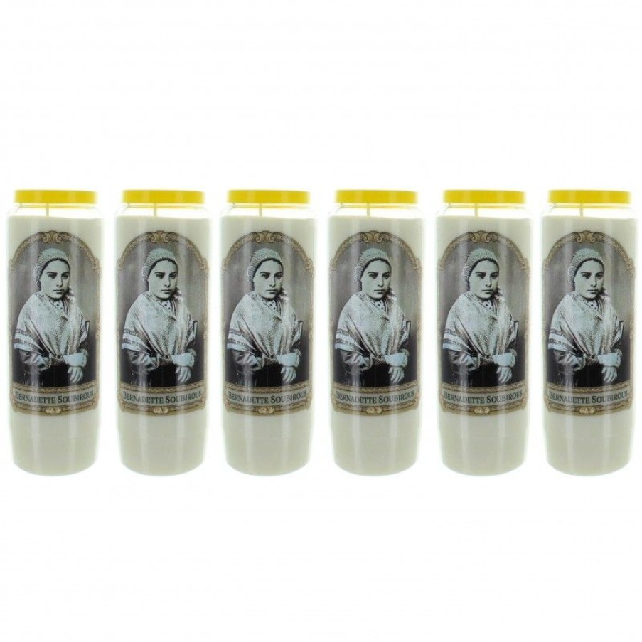 Palais du Rosaire Bougie Neuvaine | Lot De 6 Bougies De Neuvaine De Sainte Bernadette 17,5Cm