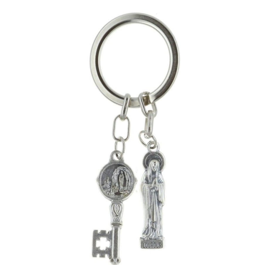 Palais du Rosaire Porte&Cles | Porte-Cles Deux Pendentifs, Vierge Marie Et Apparition De Lourdes