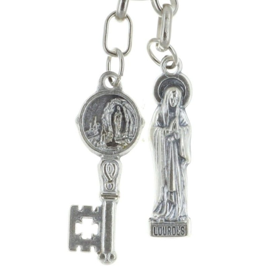 Palais du Rosaire Porte&Cles | Porte-Cles Deux Pendentifs, Vierge Marie Et Apparition De Lourdes