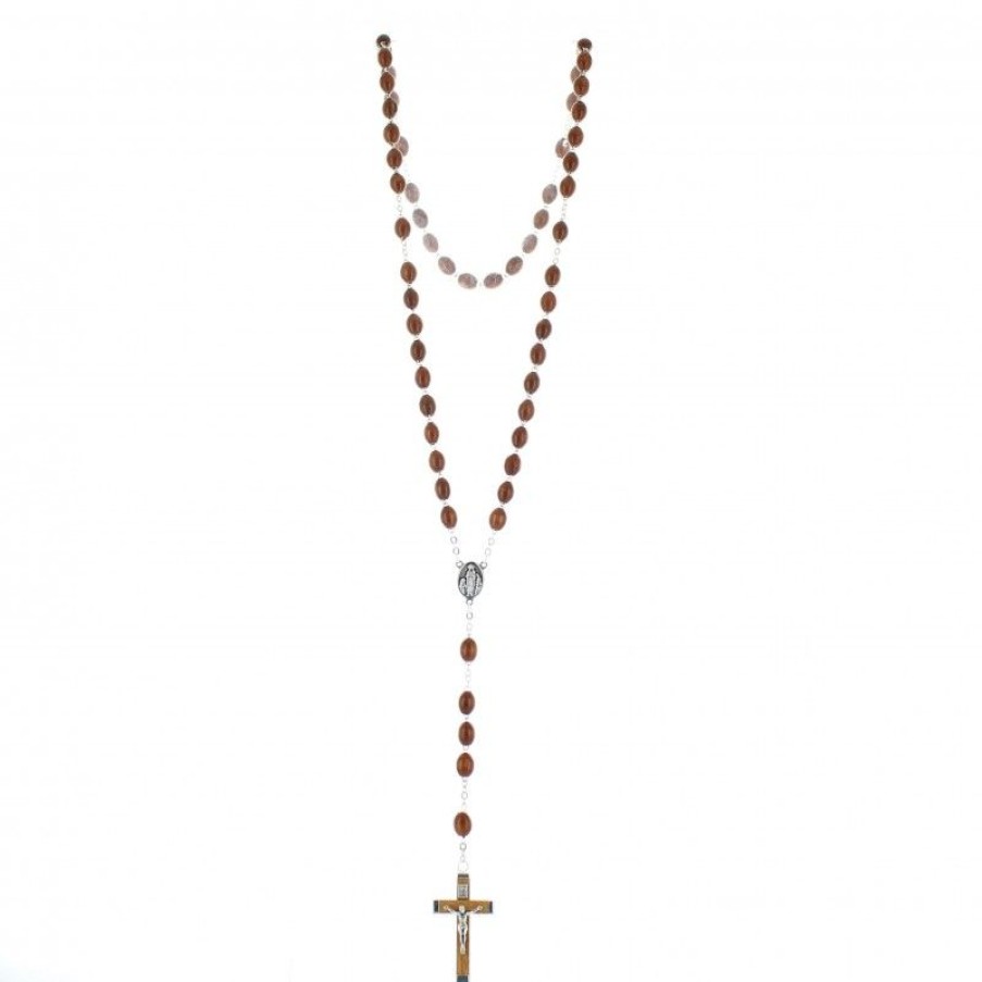 Palais du Rosaire Chapelet Bois | Chapelet De Lourdes En Bois Avec Grains Ovales