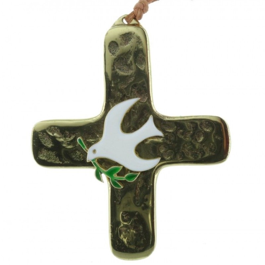 Palais du Rosaire Crucifix Metal | Crucifix Du Saint Esprit En Bronze 9Cm