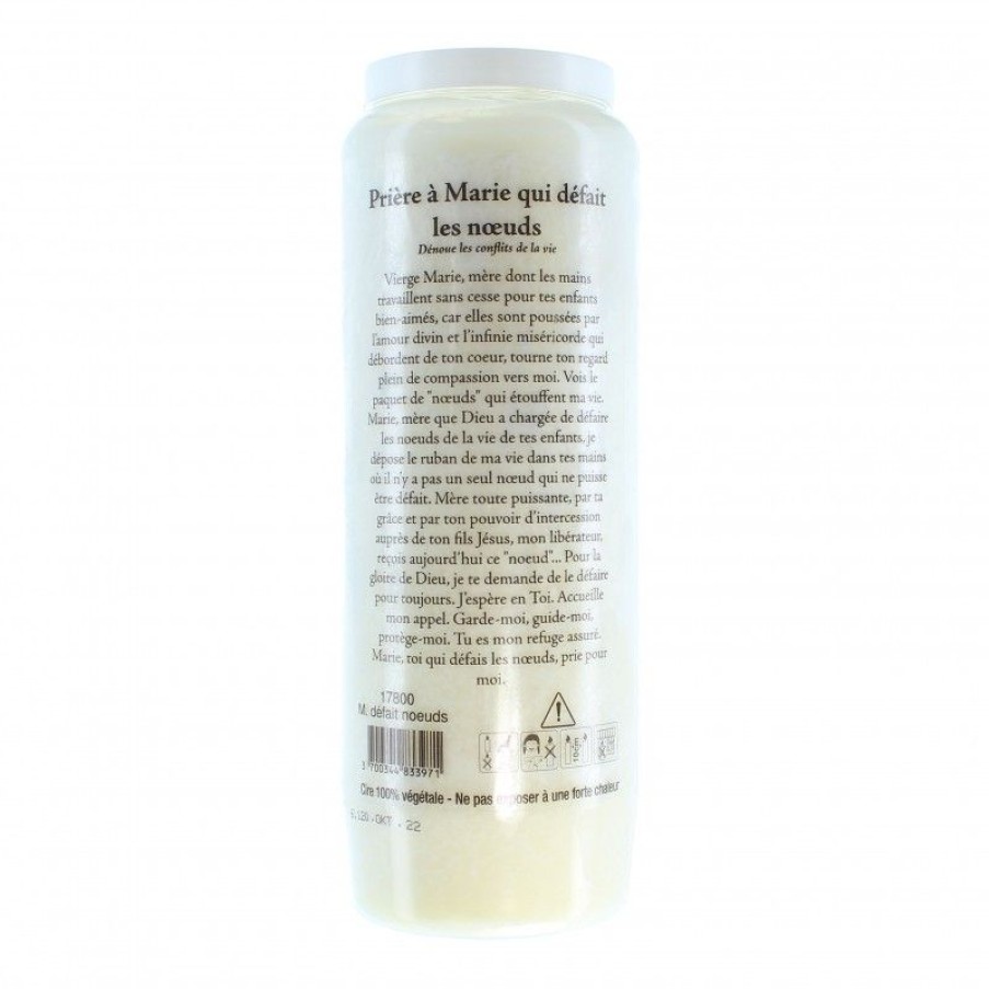 Palais du Rosaire Bougie Neuvaine | Lot De 12 Bougies De Neuvaine De Marie Qui Defait Les Noeuds Avec Prieres