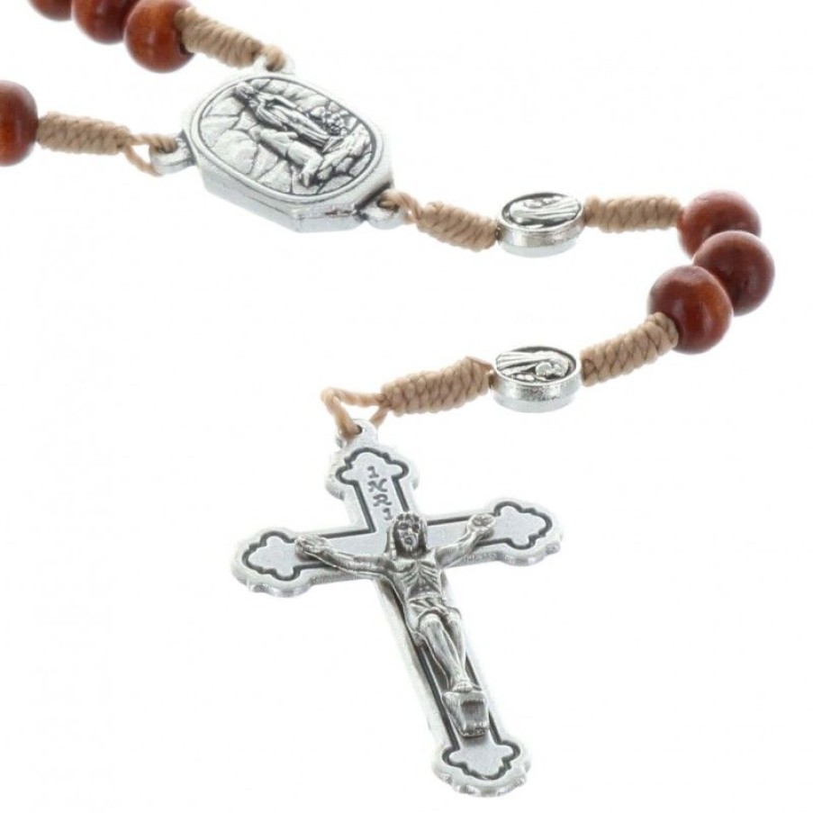 Palais du Rosaire Chapelet Corde | Chapelet A L'Eau De Lourdes En Corde Grains Bois Et Paters Apparition De Lourdes