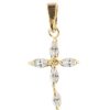 Palais du Rosaire Medaille Et Croix Plaque Or | Pendentif Croix Plaque Or Et Brillants