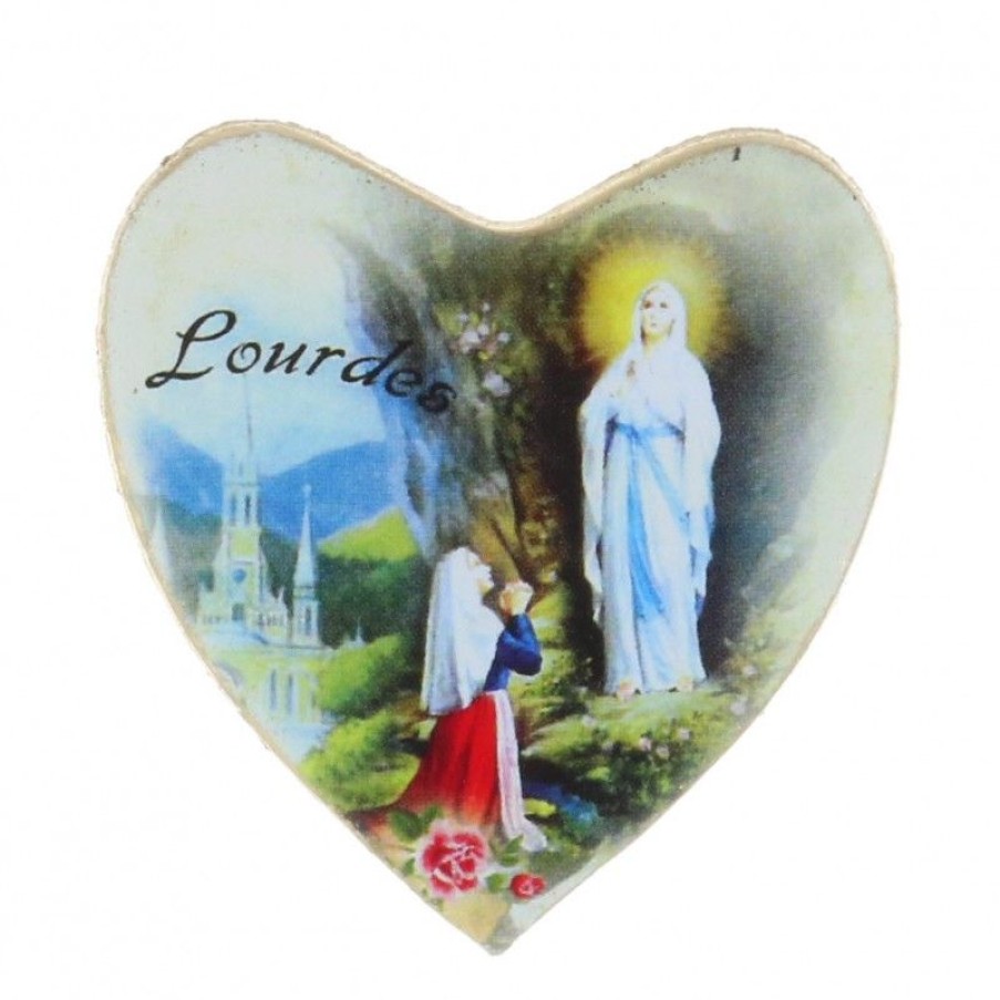 Palais du Rosaire Magnet | Magnet Apparition De Lourdes En Forme De Coeur