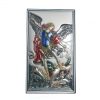 Palais du Rosaire Cadre Religieux | Cadre De Saint Michel Colorise 6X11Cm En Argent