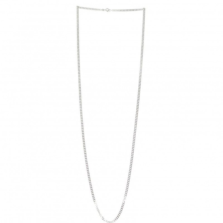 Palais du Rosaire Collier En Argent | Chaine En Argent Avec Maille Avec Gourmette Limee 70 Cm - 2,8 Mm