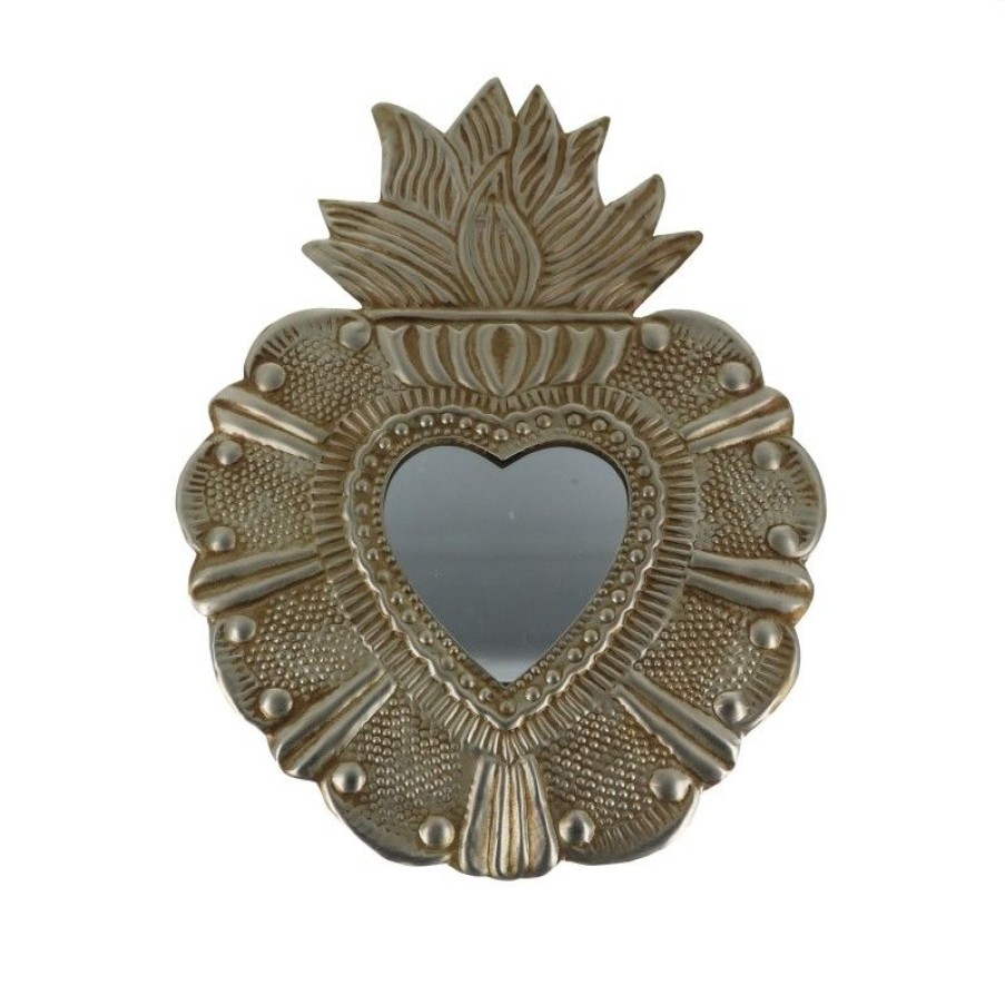 Palais du Rosaire Ex&Voto | Ex Voto Avec Miroir Effet Bronze 36 Cm
