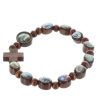 Palais du Rosaire Bracelet Fantaisie | Bracelet Religieux Images De Saints Sur Perle En Bois Vernies.