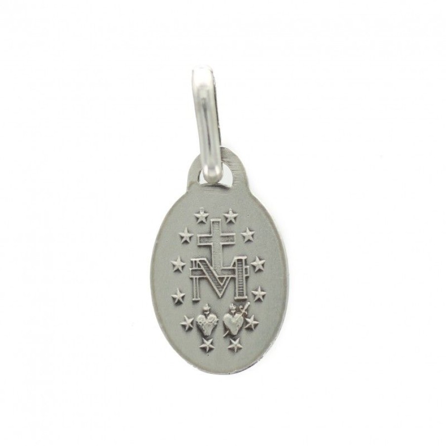 Palais du Rosaire Medaille Et Croix Argent | Medaille Miraculeuse Ovale En Argent 10Mm