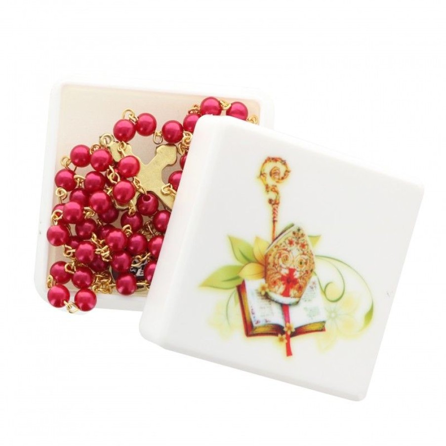 Palais du Rosaire Chapelet Verre | Chapelet De Confirmation En Verre Avec Boite Decoree
