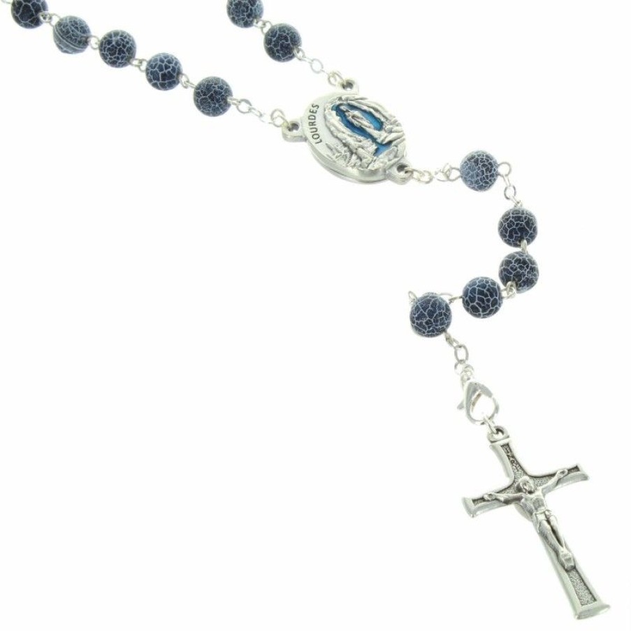 Palais du Rosaire Chapelet Pierre | Chapelet De Lourdes En Pierres D'Agathe Givrees Et Coeur Eau De Lourdes