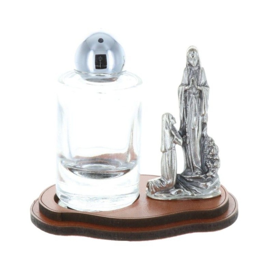 Palais du Rosaire Cadre Religieux | Apparition De Lourdes Argentee Avec Fiole D'Eau De Lourdes 20 Ml