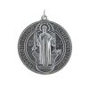 Palais du Rosaire Medaille Murale | Grande Medaille De Saint Benoit En Metal Argente 4,8Cm