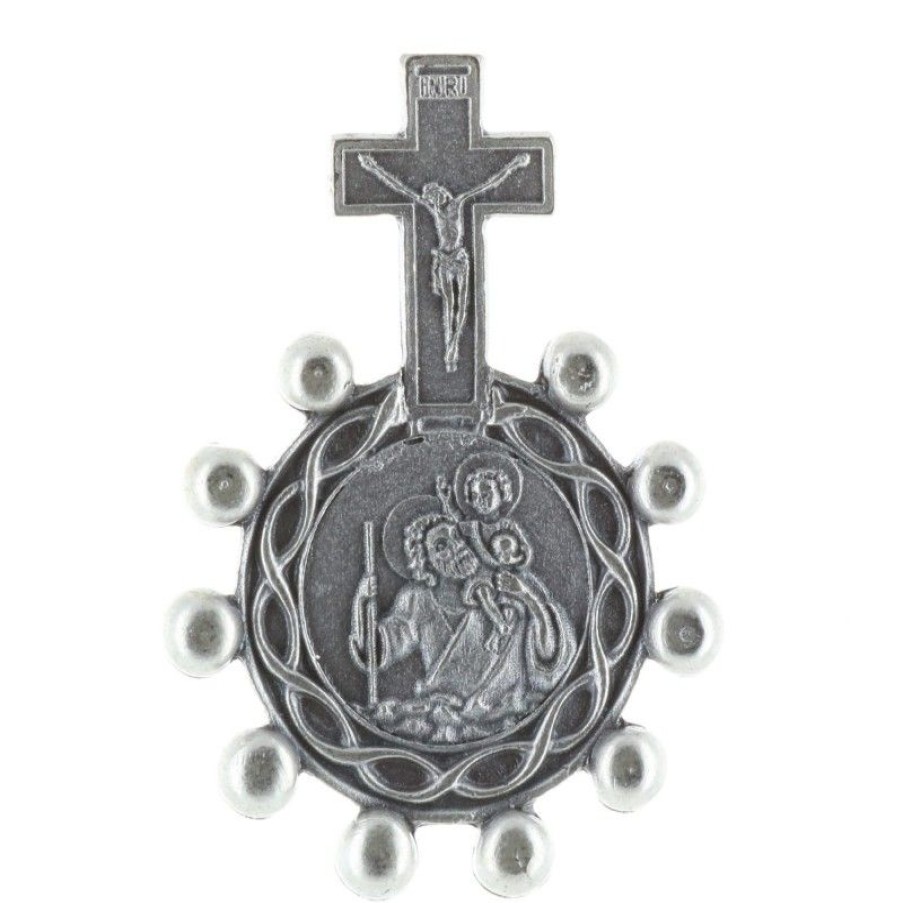 Palais du Rosaire Chapelet Dizainier | Dizainier Metal Et Apparition De Lourdes Et Saint Christophe