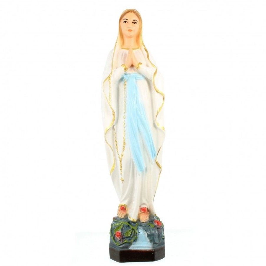 Palais du Rosaire Statue De Notre Dame De Lourdes | Statue En Resine Et Fibre De Verre De Notre Dame De Lourdes En Couleur De 20Cm