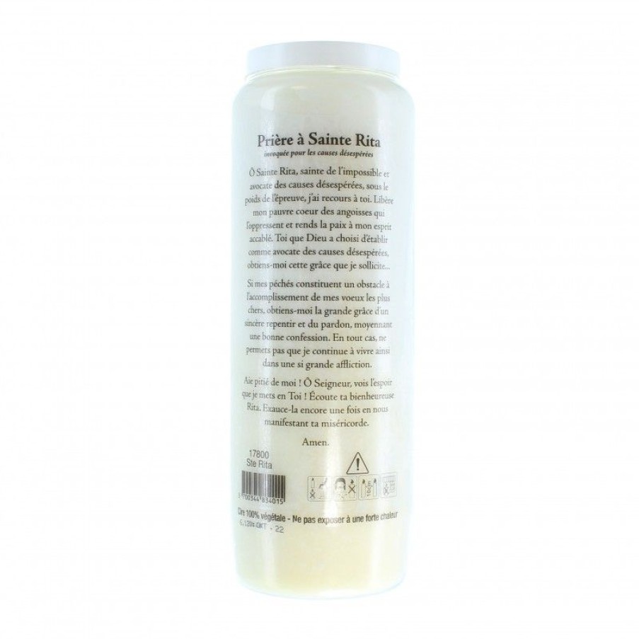 Palais du Rosaire Bougie Neuvaine | Lot De 20 Bougies De Neuvaine De Sainte Rita Avec Prieres