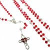 Palais du Rosaire Chapelet Verre | Chapelet Des Mille Mercis Grains Rouges Et Blancs En Verre