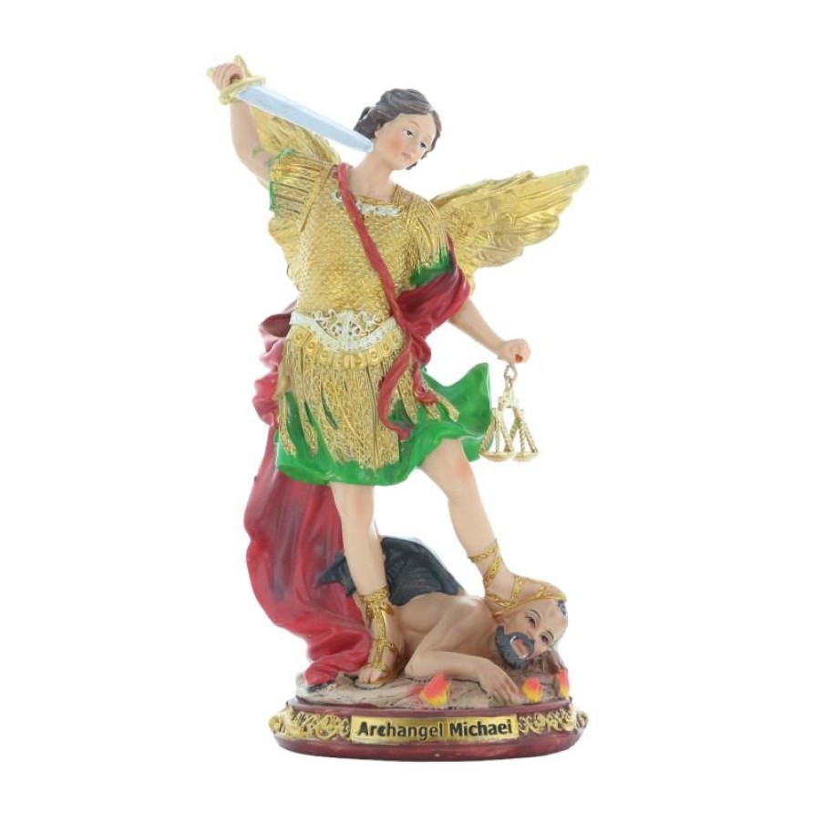 Palais du Rosaire Statue De Saint Michel | Statue De Saint Michel En Resine Coloree 20Cm