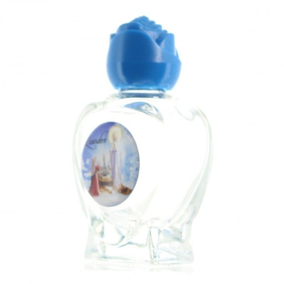 Palais du Rosaire Flacon Eau De Lourdes | Flacon Verre En Coeur Apparition De Lourdes Avec 20 Ml D'Eau De Lourdes