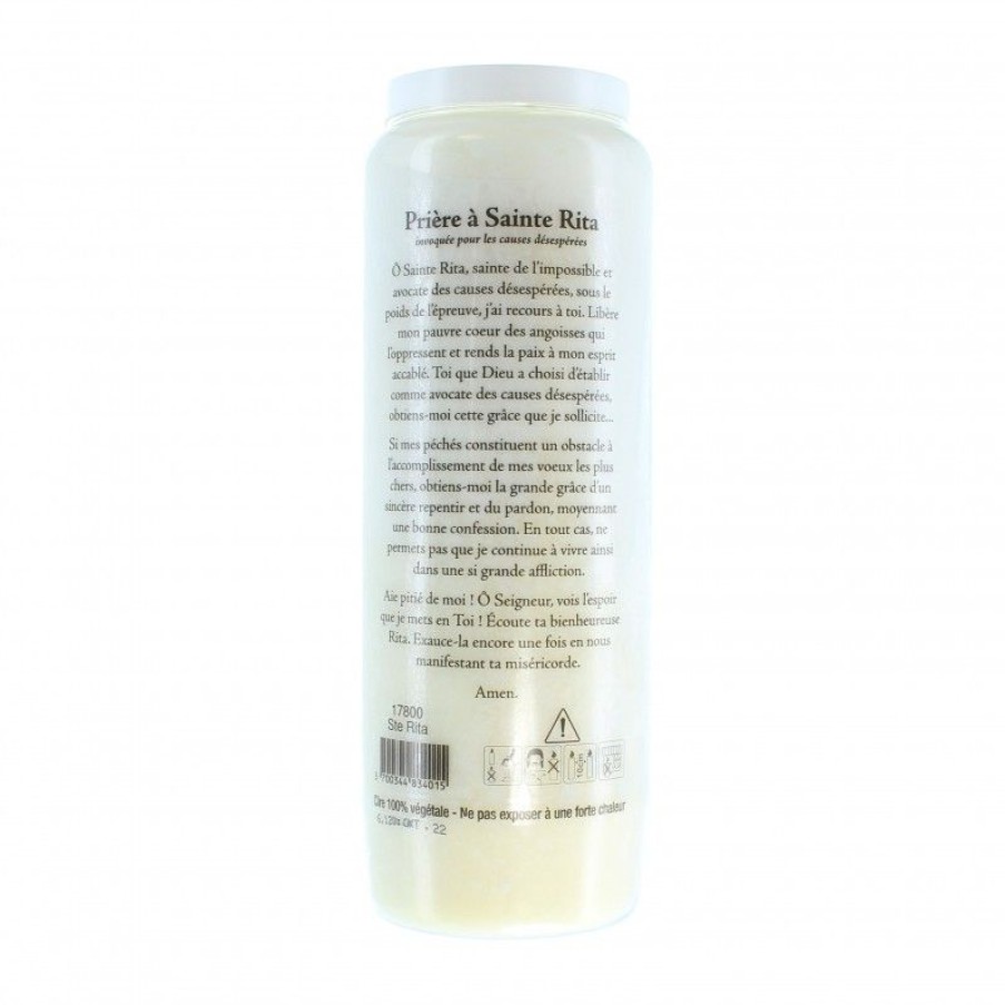 Palais du Rosaire Bougie Neuvaine | Lot De 3 Bougies De Neuvaine De Sainte Rita Avec Prieres