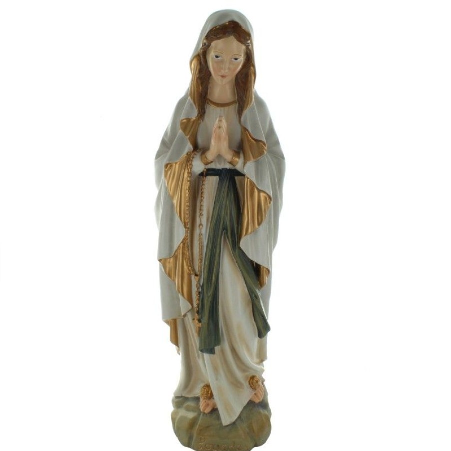 Palais du Rosaire Statue De Grande Taille | Statue De La Vierge Marie En Resine Style Antique 60Cm