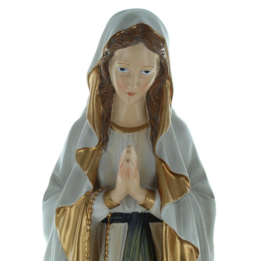 Palais du Rosaire Statue De Grande Taille | Statue De La Vierge Marie En Resine Style Antique 60Cm