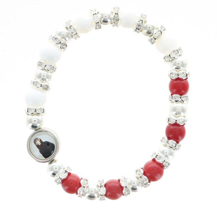 Palais du Rosaire Bracelet Fantaisie | Bracelet Du Christ Misericordieux En Pierres Semi-Precieuses