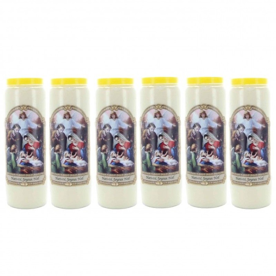Palais du Rosaire Bougie Neuvaine | Lot De 6 Bougies Neuvaine Nativite, Joyeux Noel