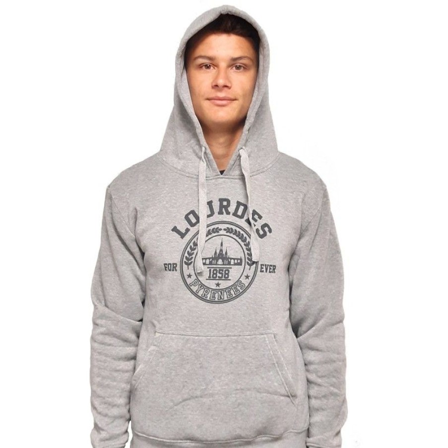 Palais du Rosaire Vetement | Sweat-Shirt Unie Gris Lourdes Forever