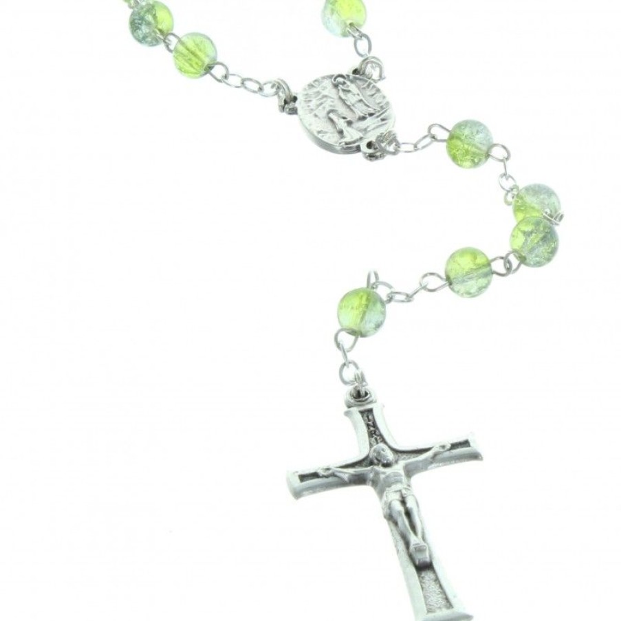 Palais du Rosaire Chapelet Verre | Chapelet De Lourdes En Verre, Grains Translucides Et Paters De Lourdes